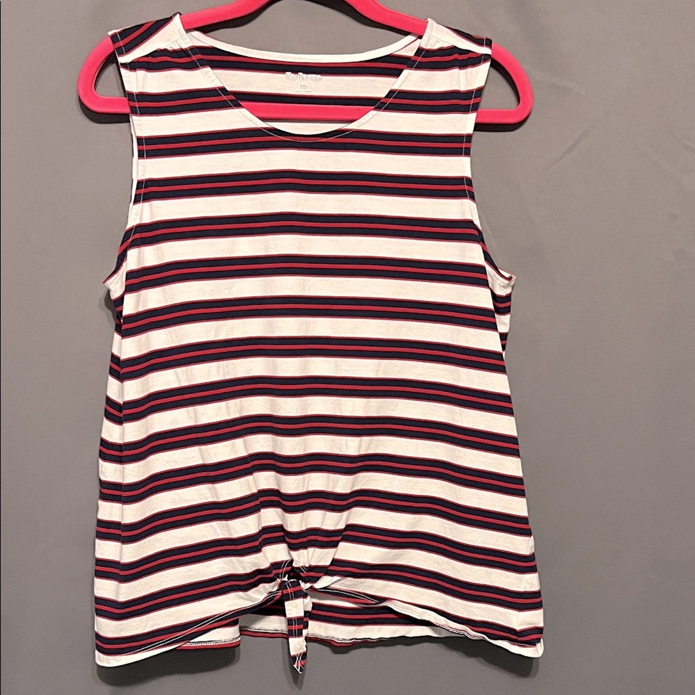 Kim Rogers Red, White, and Blue Striped Tank Top